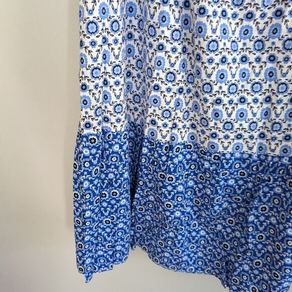 NEW Loft Floral Aline Maxi Skirt Large Blue White Prairie Cottage core - Picture 3 of 5